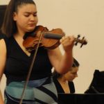 Најмлађа виолинисткиња Катарина Васиљевић, корисник виолине Николе Васића, на концерту на Коларчевом народном универзитету у Београду 17. октобра 2018.