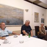 Комеморација др Ристићу: први с лева проф. др Александар Седмак, члан ПСК, проф. др Божидар Раденковић, арх. Мирјана Ристић