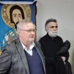 Домаћин славе проф. др Александра Седмак и прота Радивој Панић из Храма Св. Саве